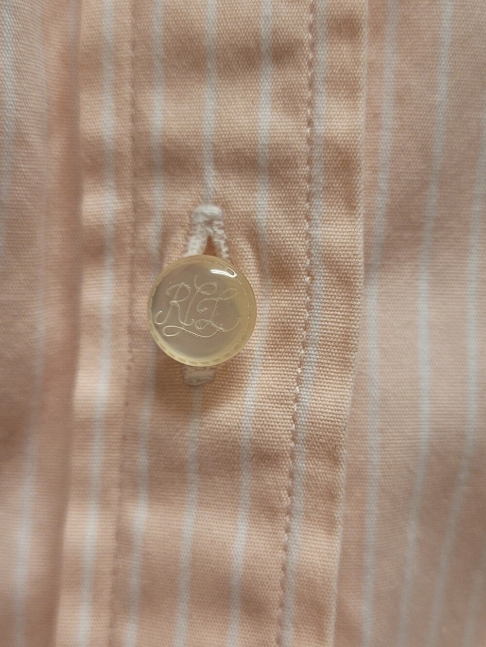 Vintage Rare Women's Lauren Ralph Lauren Pink Striped Button Down Shirt XL - Picture 11 of 11